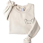 GODMERCH Custom Dog Embroidered Sweatshirt for Women Dog Mom Pet Lovers Gifts Christmas Mothers