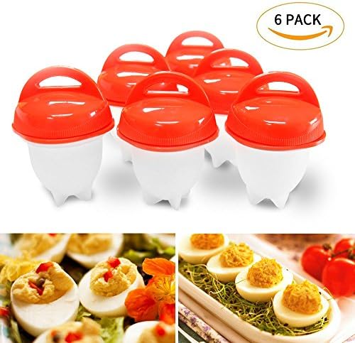 Egg Cooker, Green Convenience Egg Poacher For Hard/Soft Boiled Eggs, Poached Eggs, Scrambled Eggs, Omelets - BPA Free, Non Stick Silicone -- AS SEEN ON TV (6 Pack)