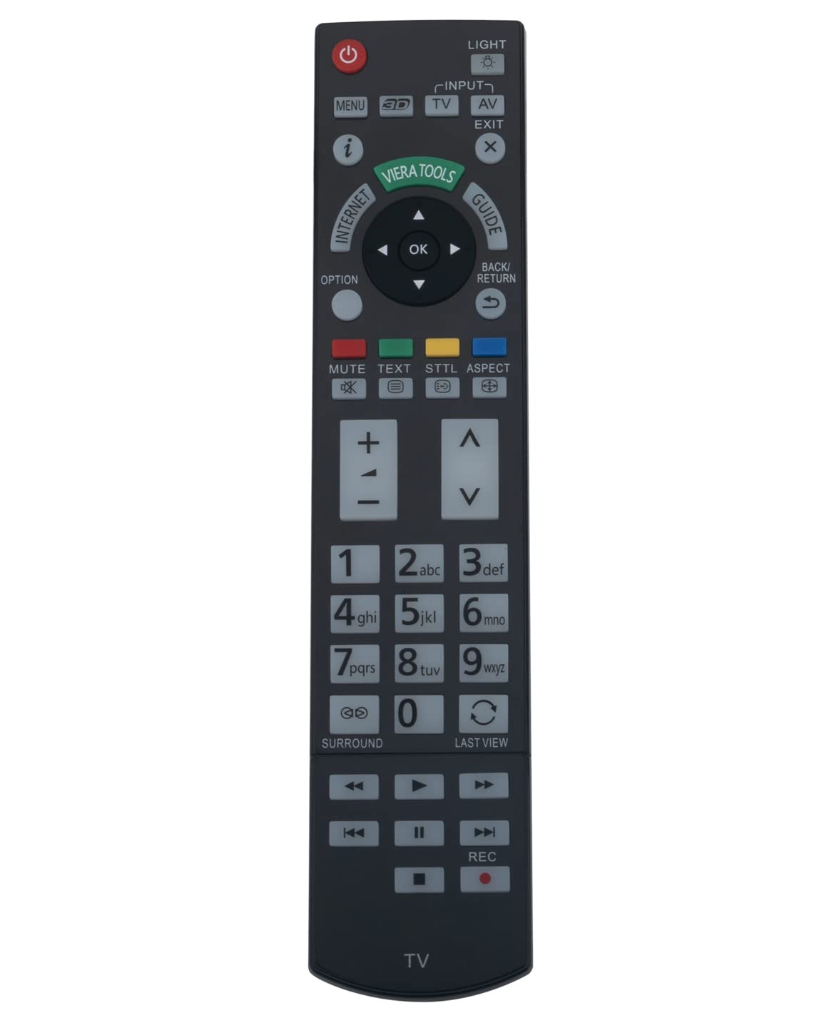 VINABTY Replacement Remote N2QAYB000715 Suitable for PANASONIC Viera TV TX-P65ST50J TX-P65ST50Y TX-P65STW50 TX-P65VT50B TX-P65VT50E TX-P65VT50J TX-P65VT50T TX-P65VT50Y TX-PR42GT50 TX-PRST50