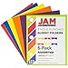JAM PAPER Laminated Two Pocket Glossy 3 Hole Punch School Folders - Letter Size - High Gloss Assorted Primary Colors - 6/Pack