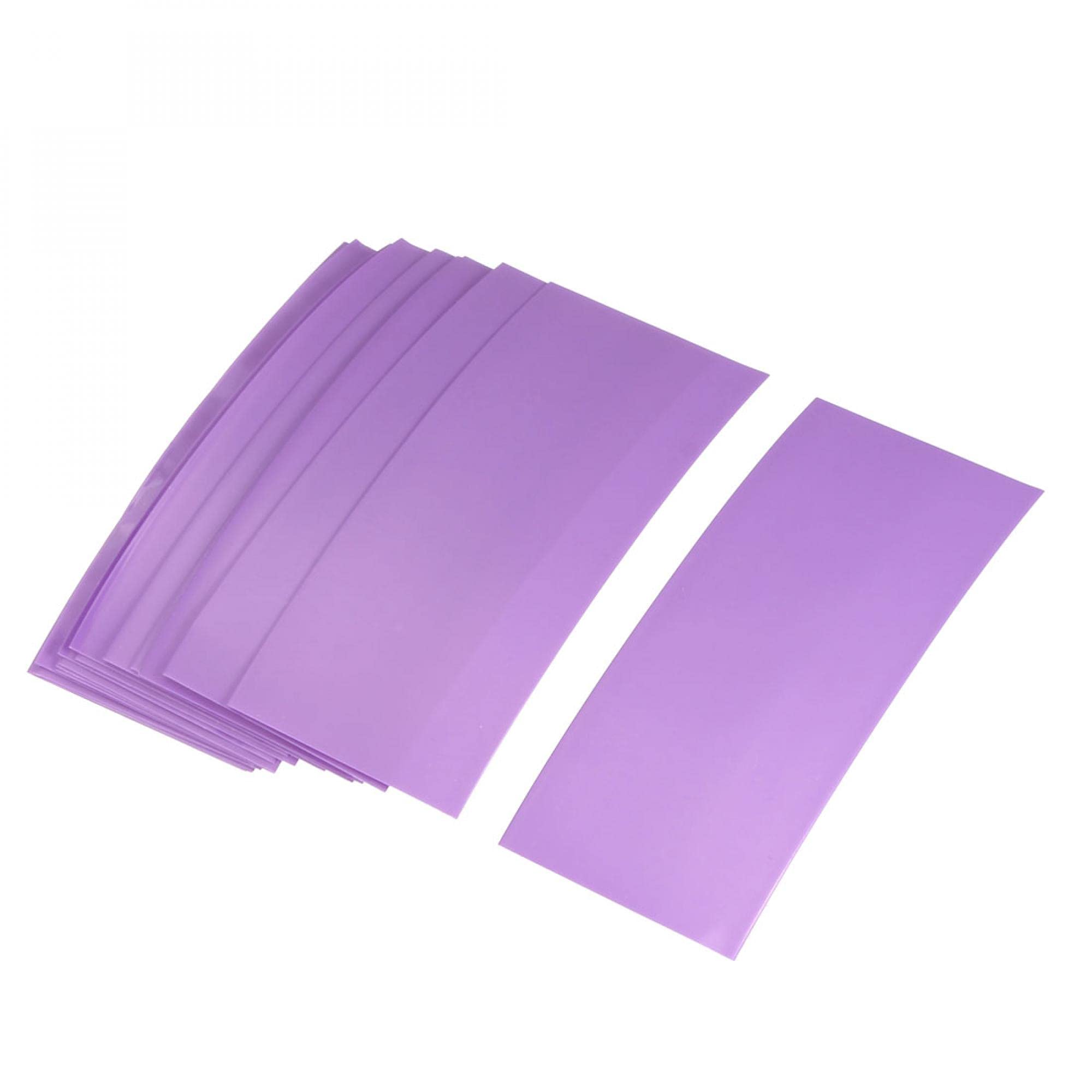 sourcingmap 18650 Battery Wrap PVC Heat Shrink Tubing 29.5mm Flat Width Pre Cut 72mm Purple Pack of 20
