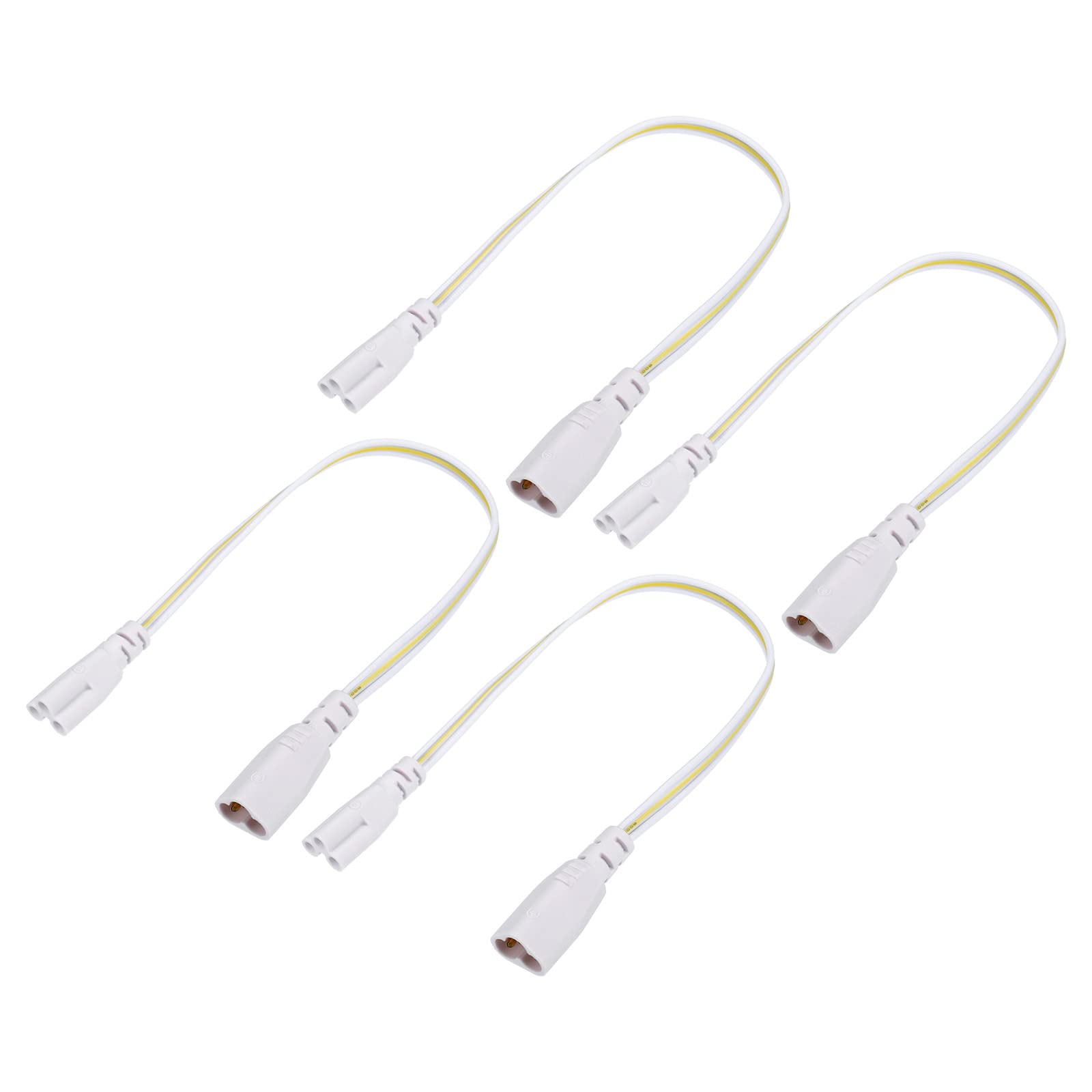 YOKIVE 6 Pcs T5 T8 LED Tube Connector Cable, Extension Cord with Double End Connect Light Tubes, Great for LED Integrated Tubes (White, 0.98-Feet)