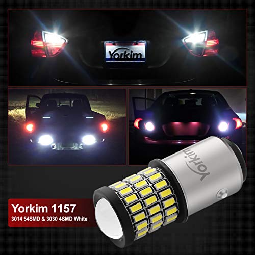 image for Yorkim Super Bright 1157 LED Bulbs, 1157 Brake Light Bulb, 9-30V 1157 