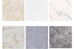 FINECRAFT DECOR 3D Marble Peel and Stick Wall Panels Sample 6 Pcs Ideal for: Kitchen Backsplash, Showers, Bathrooms, Living Rooms and Flooring