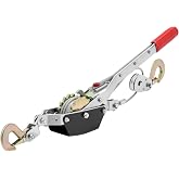 VEVOR Come Along Winch, 2 Ton (4,409 lbs) Pulling Capacity, 12 ft Steel Cable, 2 Hooks, Heavy Duty Ratchet Power Puller Tool with Dual Gears, Automotive Hoist Cable Puller Ideal for Vehicle Rescue