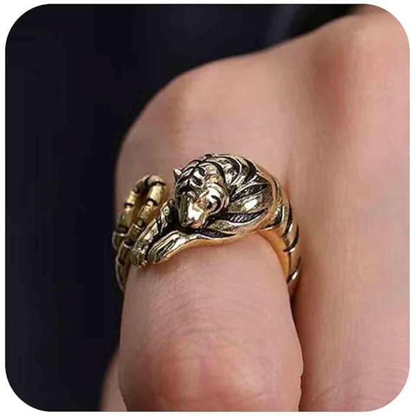 アクセサリー THE UNION TIGER RING Sterling Silver Tiger Head Ring, Tiger Ring, Tiger Lovers