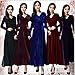 Women's Long Sleeve Big Hem Flouced Velvet Stretchy Party Dress
