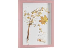 DEMAIKE 8.5x11 Shadow Box Frame Display Case with Real Glass, 3D Picture Frame for Memorabilia, Crafts, Photos, Wedding (Pink