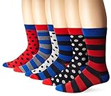 Ben Sherman Men's 6 Pack Frederick Crew Socks, Multi color, Sock Size: 10-13/Shoe Size:9-11 (Pack of 6)