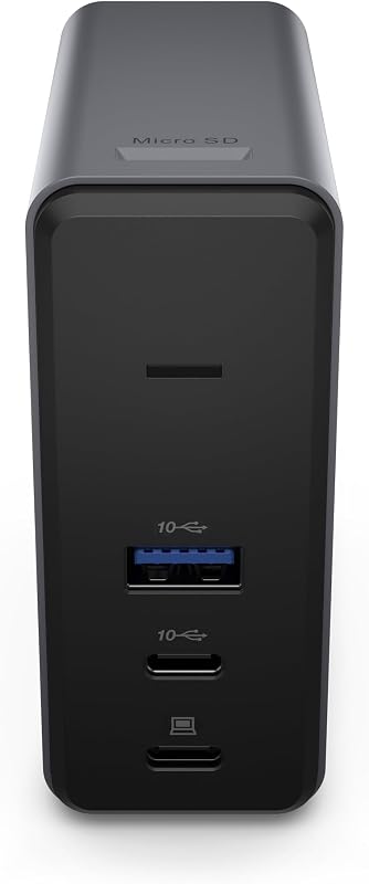 GaN-Ladestation | Tragbare Dock mit integriertem GaN-Netzteil 65W | USB-A und USB-C