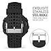 V.one Silicone Watch Band Replacement/Black Wristband for Garmin Forerunner 235/220/230/620/630/735xt/Approach S6/Approach S20 Watches