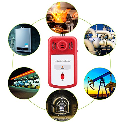 Gas Leak Detector, Sungwoo Combustible Gas Detector, Natural Propane Methane Gas Leak Detector Sniffer with Audible & Visual Alarm Sensor Monitor for Home & Chemical Plant Safety (RED) - Thumbnail 6