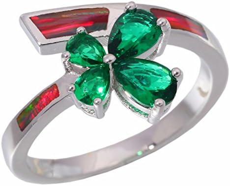 Delatcha Created Orange Opal Green Stone rose gold engagement ring fashion rings size 10