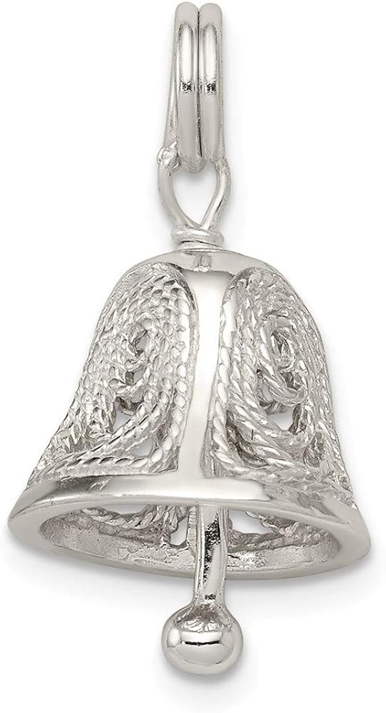 925 Sterling Silver Bell Charm and Pendant Jewelry