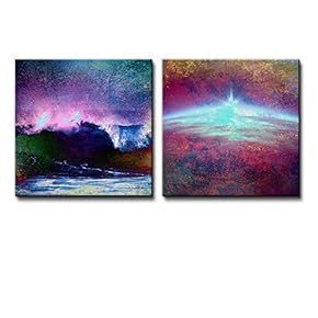 Wall26-2 Piece View of an Abstract Horizon - Canvas Art Home Art - 12x12 inches