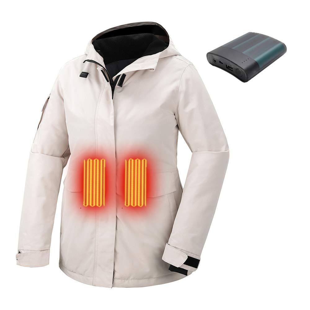 Buy MIDIAN Women's Slim Fit Heated Jacket with Detachable Hood, Windproof Electric Heated