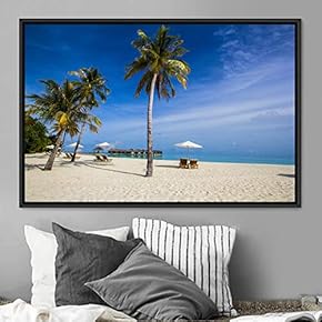 signwin Framed Canvas Wall Art Palm Tree Colorful...
