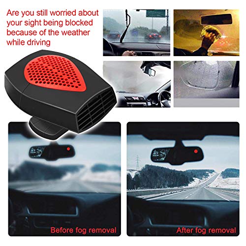 Upgrade Bamoer Portable Car Heater 12v Car Fan Defroster Automobile Heater Warmer and Defroster for Snow Removal Winter Auto Electronic Windscreen Heater Fan Defroster Demister (12V Red)