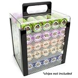 Brybelly Acrylic Poker Chip Carrier (1000-Count) with Chip Trays