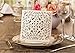 DORIS HOME Square Beige Laser-Cut Lace Flower Pattern Wedding Invitations Cards, 1 Piece