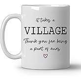 JKMBN Thank You Coffee Mugs, It Takes A Village Thank You for Being A Part of Ours, Cute Ceramic Coffee Mug, Appreciation Meaningful Gifts for Coworkers Employee Bosses Teacher, 11oz Ceramic Cup White
