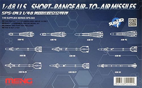 MNGSPS043 1:48 Meng US Short Range Air-to-Air Missile Set [MODEL KIT ACCESSORY]