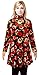 JunipeRose Women Vintage Floral Casual Velvet Turtleneck Long Sleeve Dress