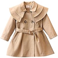 JIANLANPTT Toddler Kid Girls Autumn Fashion Trench Coat Wind Jacket Dress Outwear Khaki 4-5Years