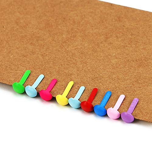 Yexpress 600 Pcs Colorful Mini Brads,Metal Brad Paper Fastener for Scrapbooking Craft DIY Paper, Random Colors - Thumbnail 4
