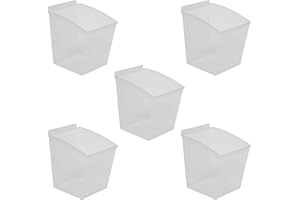 Crownwall Universal Slatwall Clear Storage Bins (Medium - 5 Pack)
