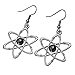 Atomic Science Earrings: Carbon Atoms With Six Electrons & Swarovski Pearl Nucleus - Science Jewelry Gift