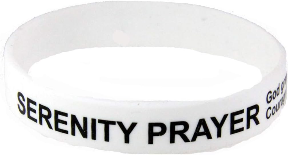 8090002 3 Bracelets Serenity Prayer Silicone Bracelet Rubber God Grant Me AA Al-Anon 12 Step