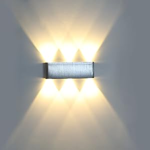 Lemonbest Modern Led Up and Down Wall Sconce Lighting Spotlight Fixture Decorative 6W Light for Home Theater Studio Shop Hallway Porch Bedroom Bathroom Vanity Lighting Warm White