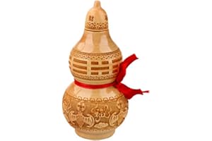 XIULIN Feng Shui Chinese Peach Gourd Chinese Wu Lou Good Luck Wooden gourds Ornaments Decoration Home Crafts Treasure and Ornaments (wufu)