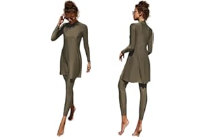 ABEWIP Muslim Swimsuits for Women Burkini Bathing Suits Full Body Modest Swimwear Islamic Swimming Suit