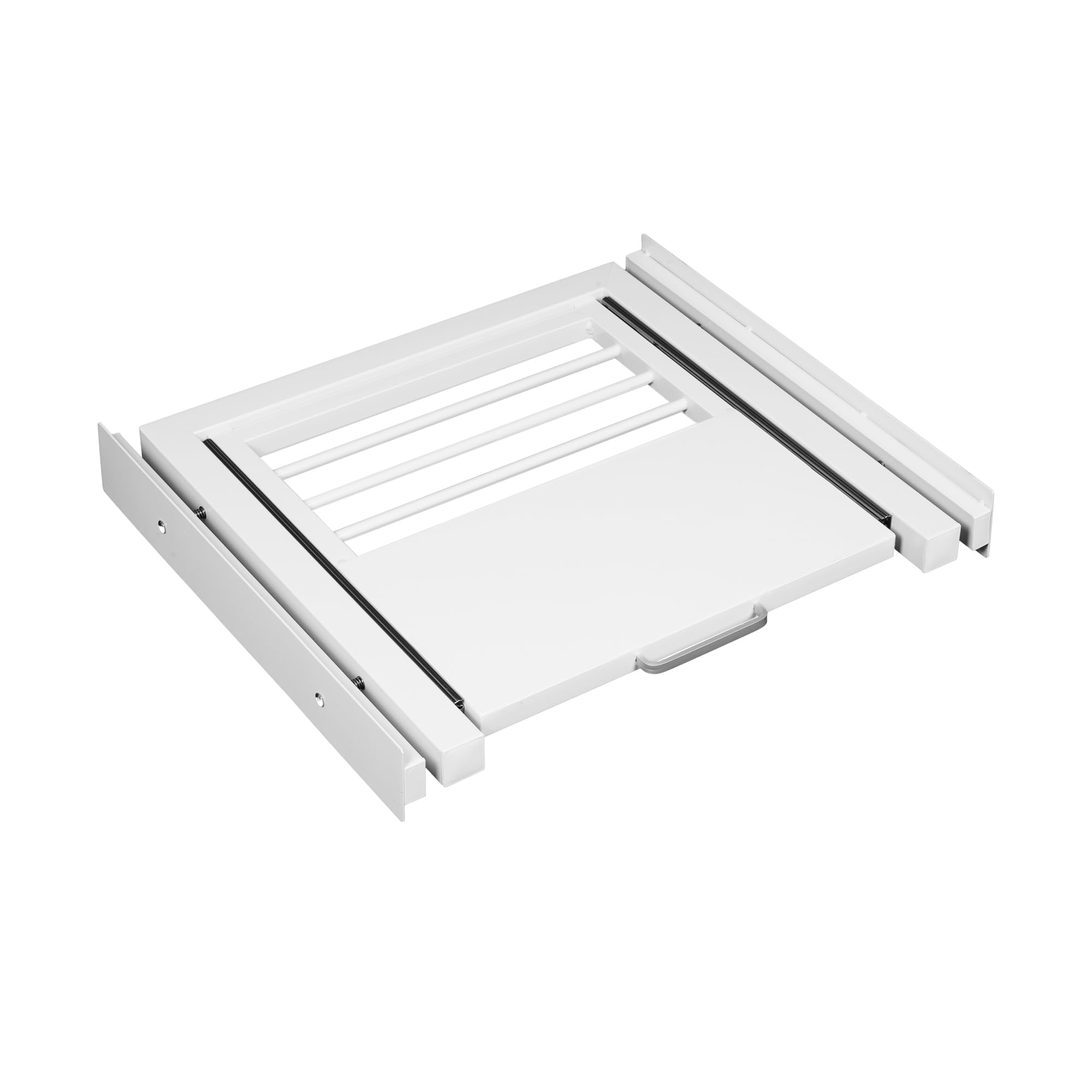 Photo 1 of Gtouse Stacking Kit for Washer and Dryer, 60x55cm, Washing Machine Stacking Kits with Pull-Out Plate, Metal Connecting Frame for Washing Machine Dryer with Drying Rack (Including Ratchet Ropes)