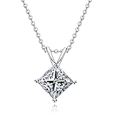 AnuClub Moissanite Pendant Necklace 2/3/4/5CT D Color VVS1 925 Sterling Silver Everyday Wear Necklace for Women Wife Her with Certificate, 40+2+3 Adjustable Chain