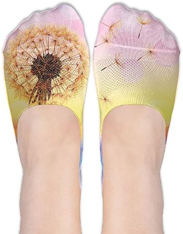 Women's No-Show Liner Socks Print Non Slip Flat Boat Line Women Sokcs - Dandelion