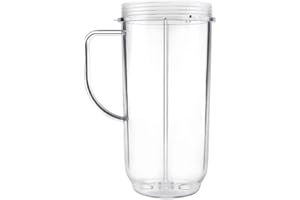 QueenTrade QT Tall 22oz Replacement Part Cup Mug with handle compatible with 250w Magic Bullet On-The-Go Mug