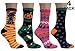 BRIGHT STAR Women's Fun and Colorful Holiday Crew Sock 4 pair, (Halloween#2)
