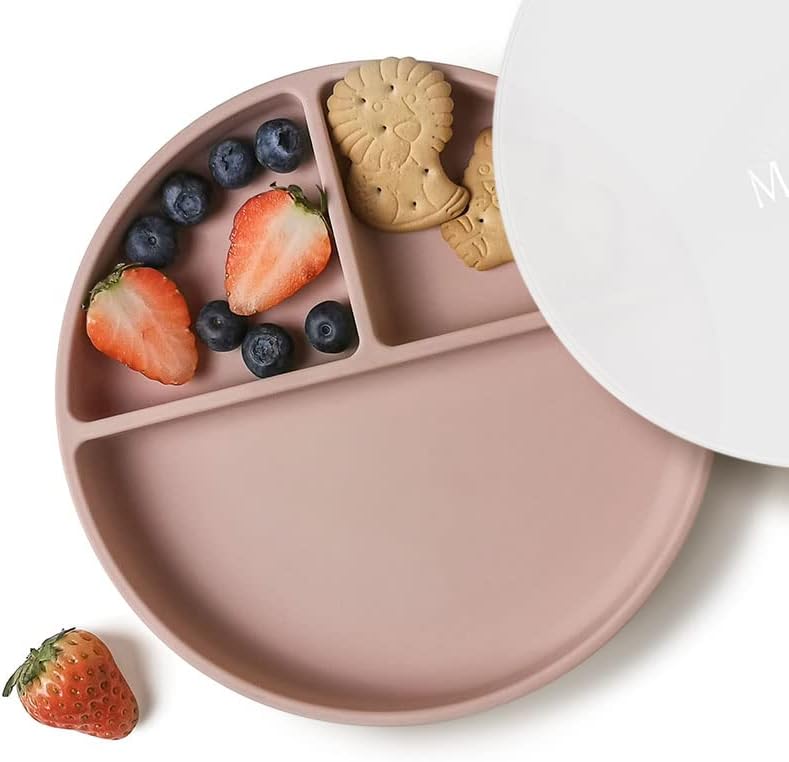 Moonkie Suction Plates for Babies & Toddlers Blush 1 Pack