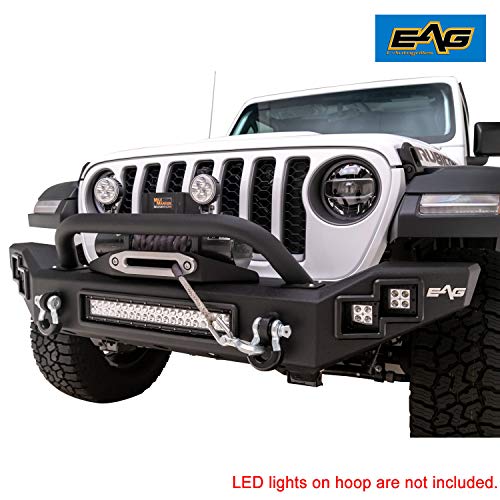 EAG LED Front Bumper with Winch Mount Plate Fit for 2020 2021 2022 Gladiator JT Pricepulse