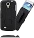 Galaxy S4 Case: Stalion® Secure Shell & Belt Clip Holster Combo with Kickstand (Jet Black) 180° Degree Rotating Locking Swivel + Shockproof Protection