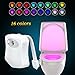 WEBSUN Toilet Night Lights Motion Activated, Sensor LED Toilet Seat Light - 16 Colors 2 Modes