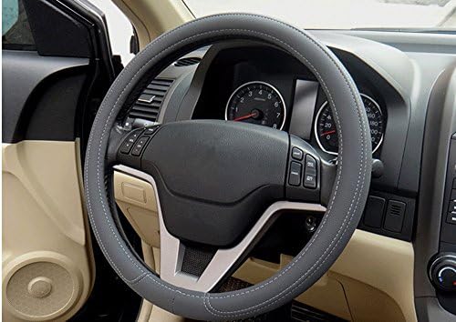 KEEPING Microfiber Leather Non-Slip Car Steering Wheel Cover (Grey)