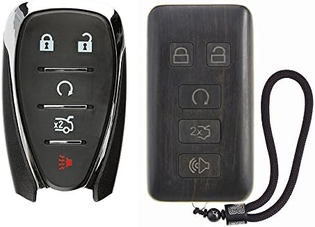 SHIKELANG Keyless Entry Remote Control Refit Rosewood Car Key Fob Shell Replacement for Chevrolet Camaro Cruze Malibu Spark (Circuit Board & Battery Excluded)
