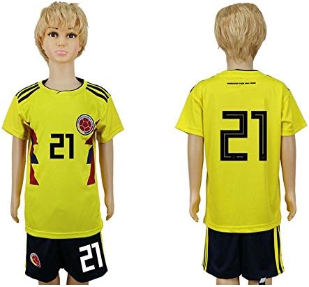 Pakuka 2018 Russia World Cup Colombia Team 21 Kids Short Sleeve Soccer Jersey -XXXS