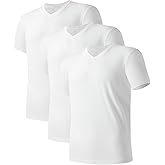 DAVID ARCHY Men's Undershirt Cotton Sorona Blended Moisture-Wicking Crewneck/V-Neck T-Shirts Stretch for Men 3-Pack