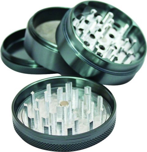 Sharp Stone Official Authentic Large 4 Piece Grinder Hard Top 2.5 Inches Grey + Free Performance Technology Wrist Band