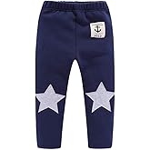 Mud Kingdom Little Boys Winter Pants Fleece Lined Tight Fit Star Size 6/7 Navy